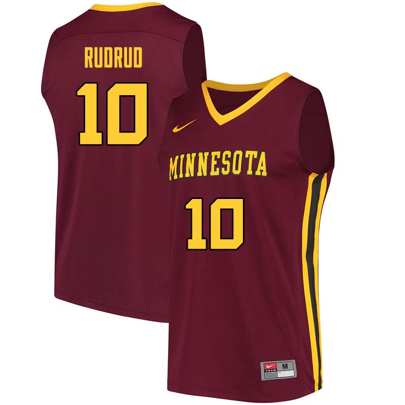 Men #10 Brady Rudrud Minnesota Golden Gophers College Basketball Jerseys Sale-Maroon - Click Image to Close
